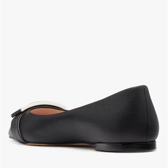 ♠️Kate Spade Deneuve Leather Pointed Toe Flats, Black NIB