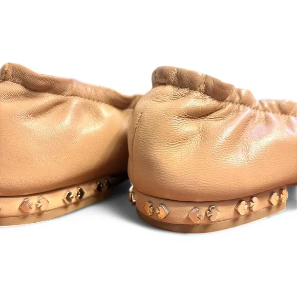 Kate Spade ‘Lana’ Leather Loafers with Embellished Heel 7.5