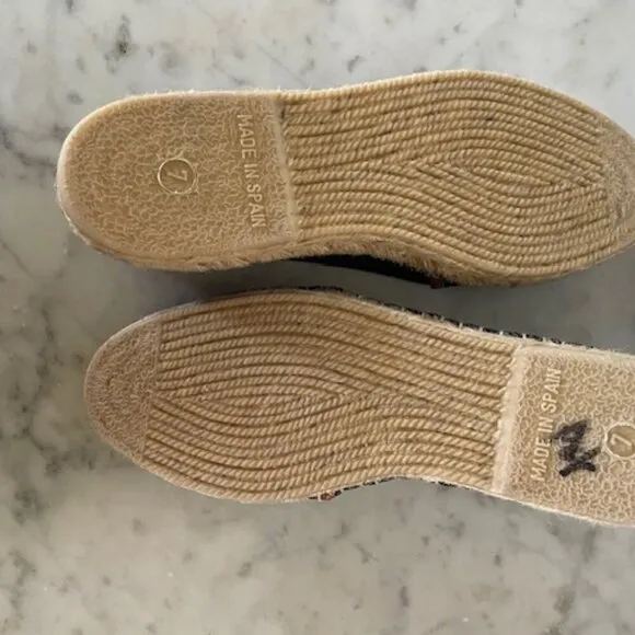 KATE SPADE Lara Denim Jute Leather Tab Espadrille Flat 7