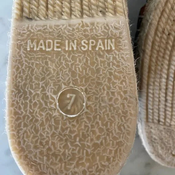 KATE SPADE Lara Denim Jute Leather Tab Espadrille Flat 7