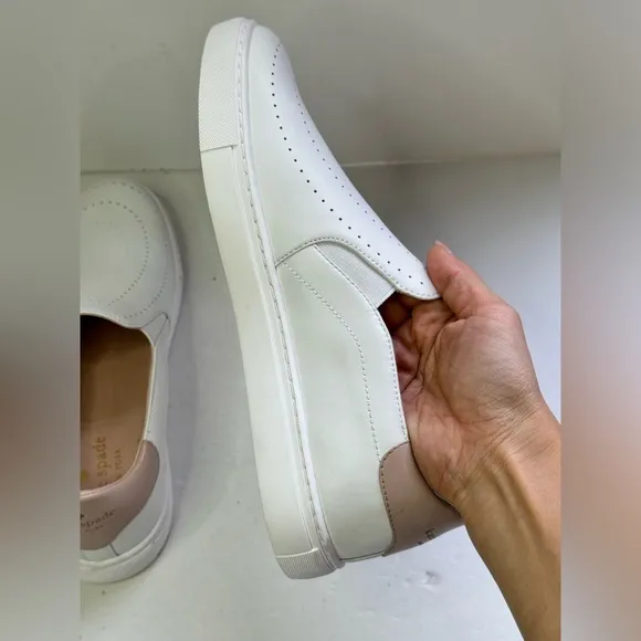 Kate Spade New York Azores White Pink Slip On Sneakers Size 8.5