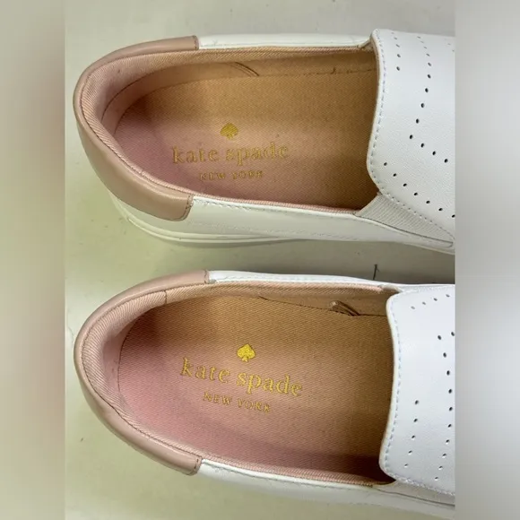 Kate Spade New York Azores White Pink Slip On Sneakers Size 8.5