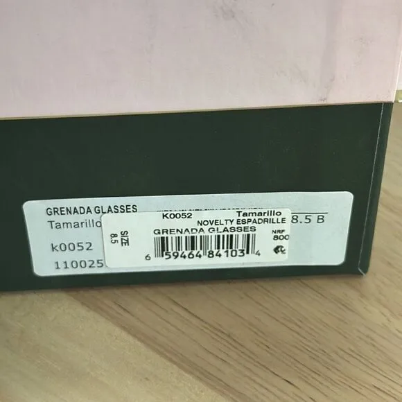 Kate Spade New York Grenada Glasses Espadrilles- Tamarillo- Size 8.5- NIB