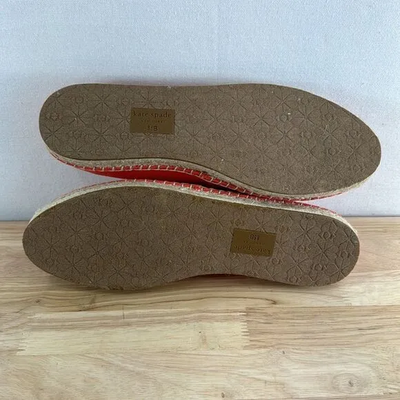 Kate Spade New York Grenada Glasses Espadrilles- Tamarillo- Size 8.5- NIB