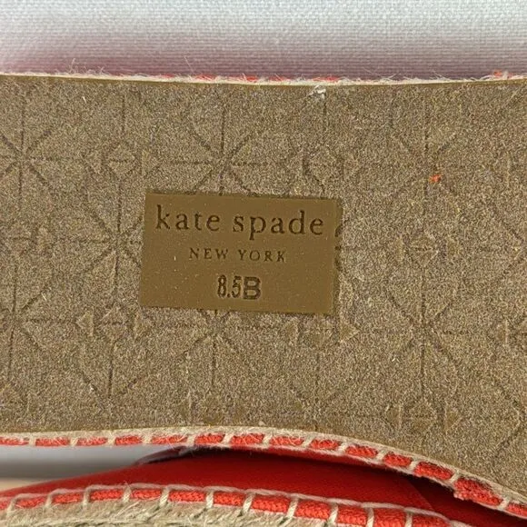 Kate Spade New York Grenada Glasses Espadrilles- Tamarillo- Size 8.5- NIB