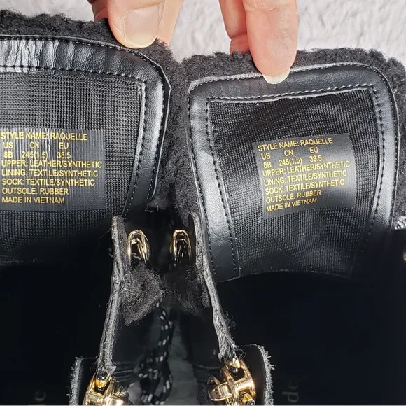 Kate Spade NWOT Black Combat Boots Raquelle Leather 8