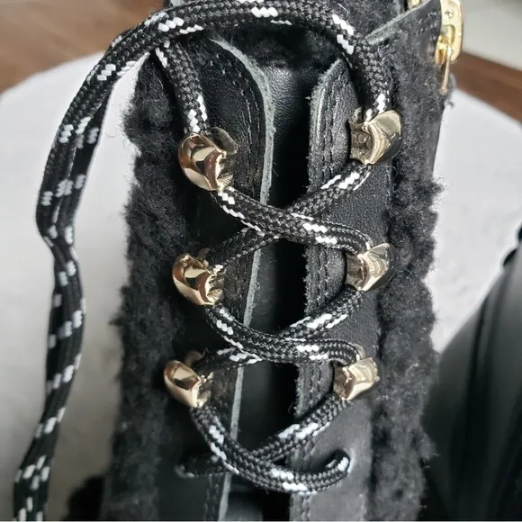 Kate Spade NWOT Black Combat Boots Raquelle Leather 8