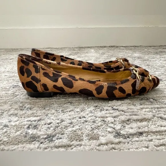 Kate Spade NY Calf Hair Leopard Eryn Flats Pointed Toe Ballet Loafer Size 6.5