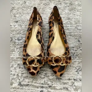 Kate Spade NY Calf Hair Leopard Eryn Flats Pointed Toe Ballet Loafer Size 6.5