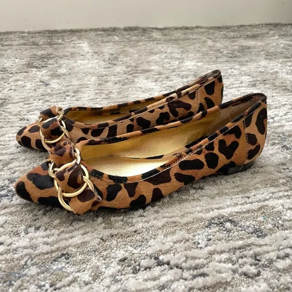 Kate Spade NY Calf Hair Leopard Eryn Flats Pointed Toe Ballet Loafer Size 6.5