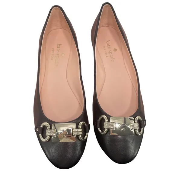 Kate Spade Payton Smooth Black Leather Ballet flats Size 8.5