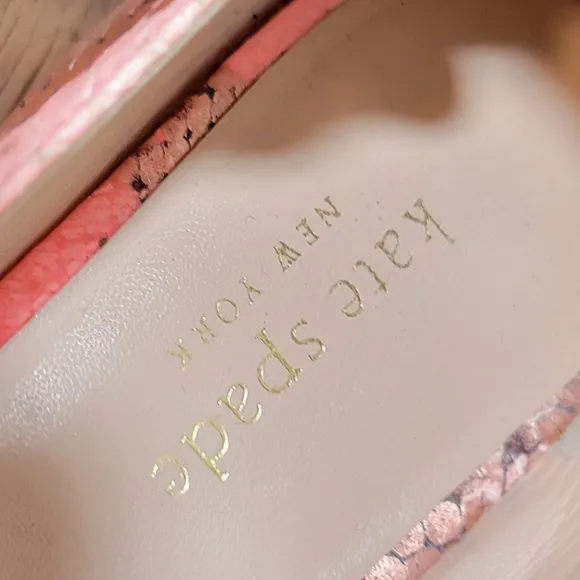 Kate Spade Pink Snake Leather Loafers Womens US 7