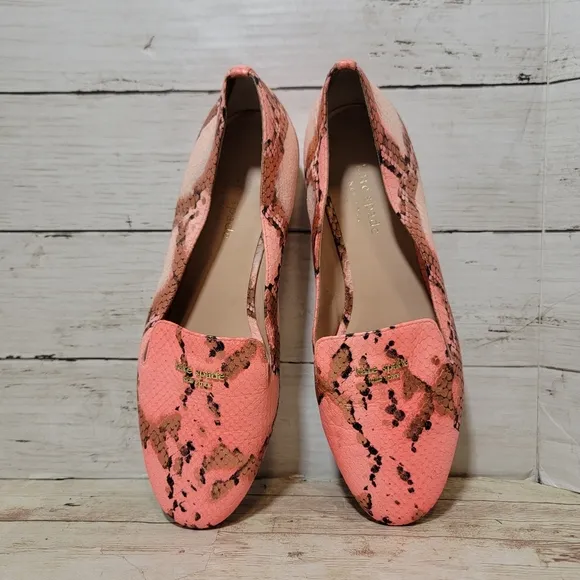 Kate Spade Pink Snake Leather Loafers Womens US 7