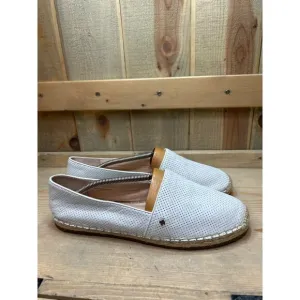 Kate Spade White Perforated Leather Espadrilles Size 11M Slip On Loafer Flats