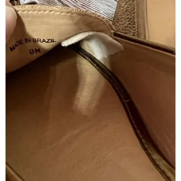 Kate Spade Women Gold Leather Loafers Size 8