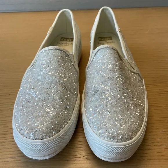 KATE SPADE x KEDS GLITTER SLIP ON SNEAKERS SIZE 7.5