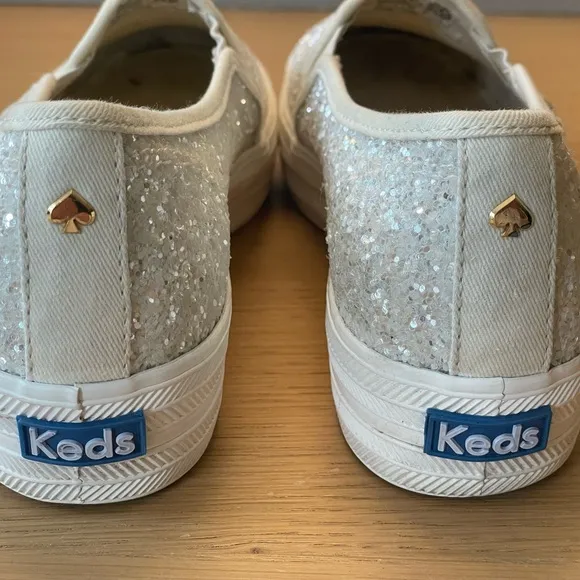 KATE SPADE x KEDS GLITTER SLIP ON SNEAKERS SIZE 7.5
