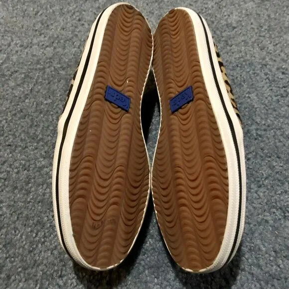 Kate Spade x Keds Slip On Sneakers 5.5 Calf Hair Leopard Cheetah Lace Up