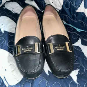 Kate Spade Women's Colette Black Leather Loafers Size 8.5 Casual Flats