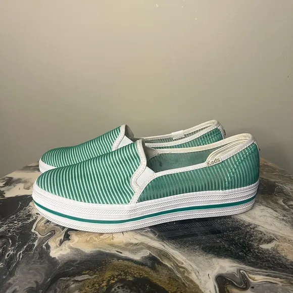 Keds X Kate Spade New York Triple Decker Striped Mesh Slip On Sneakers 7