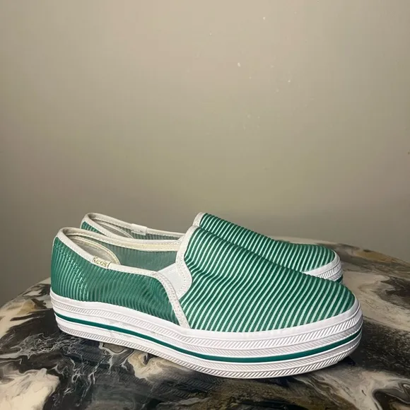 Keds X Kate Spade New York Triple Decker Striped Mesh Slip On Sneakers 7
