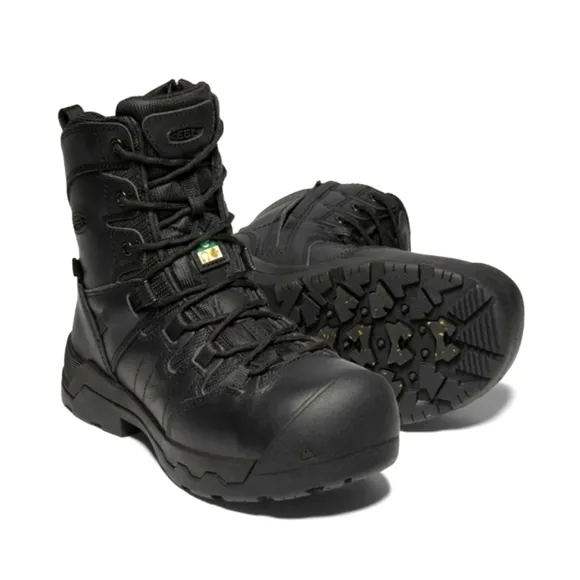 KEEN-  Black Premium Leather waterproof Safety toe Work Boots Comfort Zip Sz.7