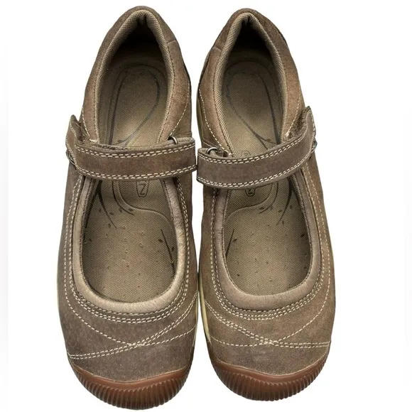 KEEN Presidio II Womens Nubuck Leather Mary Janes Flats Shoes 7.5 Hiking Brown