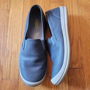 KEEN Slip On Sneakers Blue Leather 8.5 Comfort Loafers LORELAI