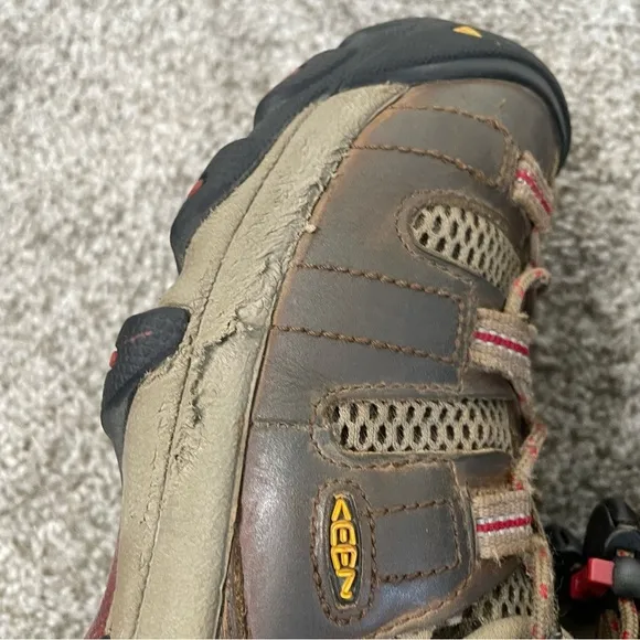 KEEN Utility Boots Mens Sz 7.5 Low Steel Toe Waterproof Work Shoe Brown Leather