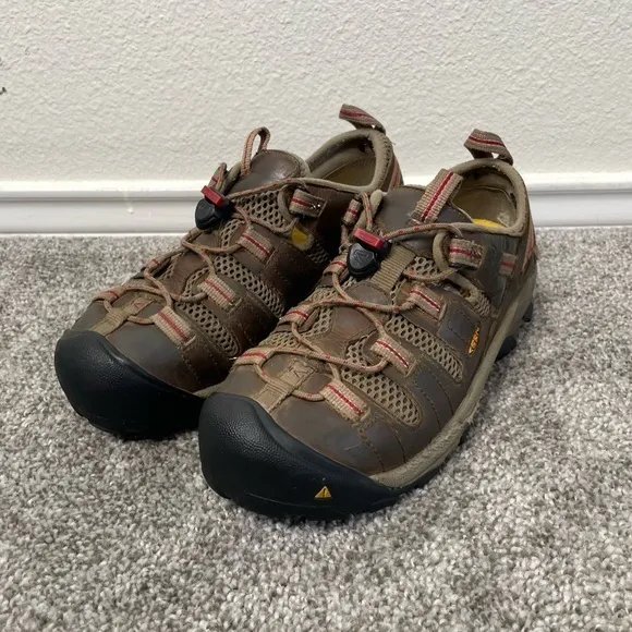 KEEN Utility Boots Mens Sz 7.5 Low Steel Toe Waterproof Work Shoe Brown Leather