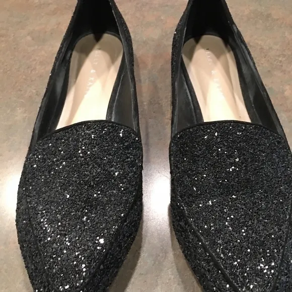 Kelly &amp; Katie GLITTER flats, BLACK, Pointed toe, Women’s Size 10