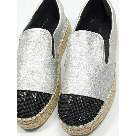 Kendall   Kylie Women's Joss Embellished Espadrilles Silver Size 8.5 (MSRP $110)