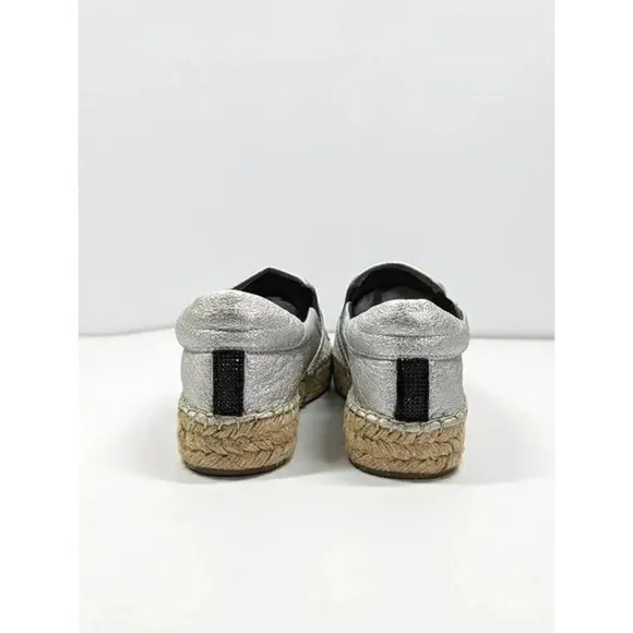 Kendall   Kylie Women's Joss Embellished Espadrilles Silver Size 8.5 (MSRP $110)