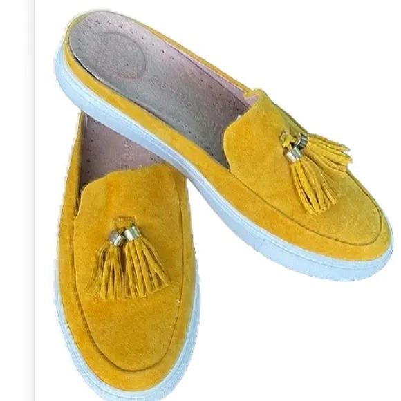 KENNETH COLE Rory Gentle Souls Suede Tassel Slip-On Slide Mule Sneaker EUC