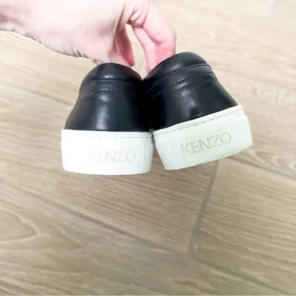 Kenzo K SKATE SLIP ON SNEAKERS Black Eye Embroidery size 38