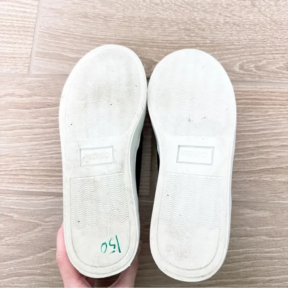 Kenzo K SKATE SLIP ON SNEAKERS Black Eye Embroidery size 38