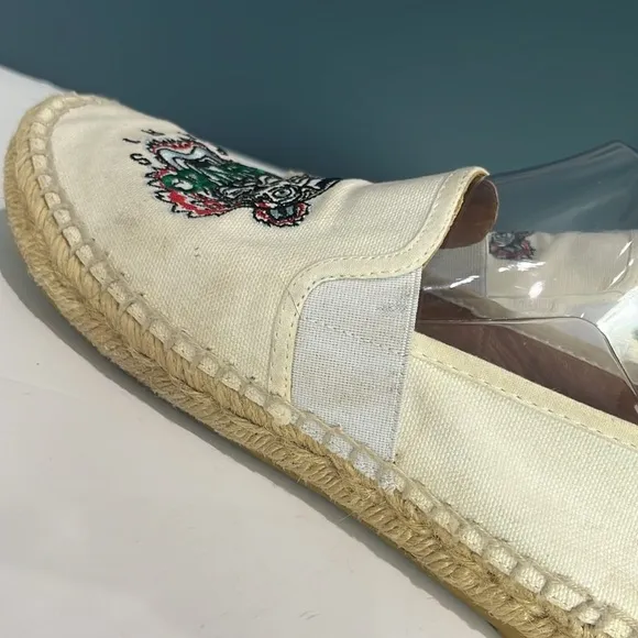 Kenzo Paris Lucky Tiger' Embroidered Canvas Espadrilles Sz EU 38 US 7