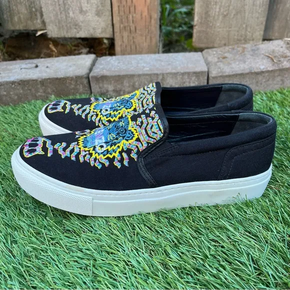 Kenzo Rainbow Tiger Sneakers Embroidered Logo Slip On Women’s EU 35