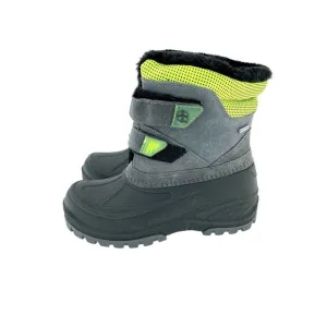 Khombu Kids Youth Boots Snowbank Faux Fur Suede Rubber SZ 4 Grey Green SZ 4