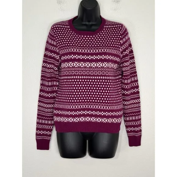Kier   J 100% Cashmere Sweater Long Sleeve Pullover Pink Cabincore, M
