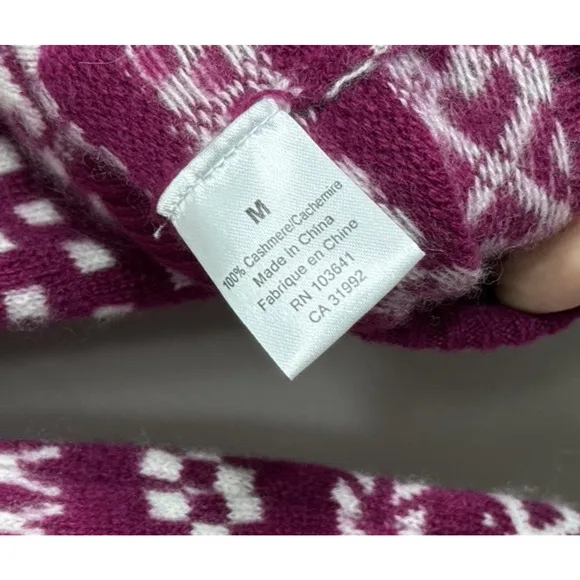 Kier   J 100% Cashmere Sweater Long Sleeve Pullover Pink Cabincore, M