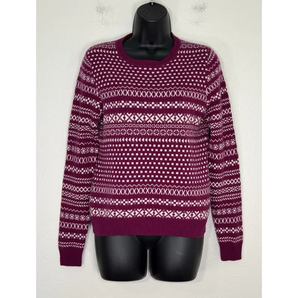 Kier   J 100% Cashmere Sweater Long Sleeve Pullover Pink Cabincore, M