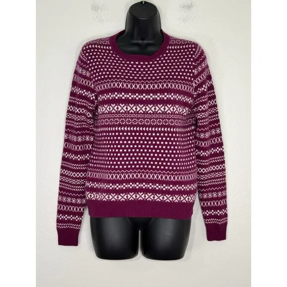 Kier   J 100% Cashmere Sweater Long Sleeve Pullover Pink Cabincore, M