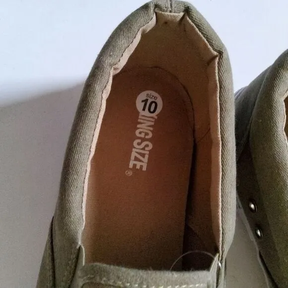 KingSize Slip On Canvas Sneakers Size 10 Grey New