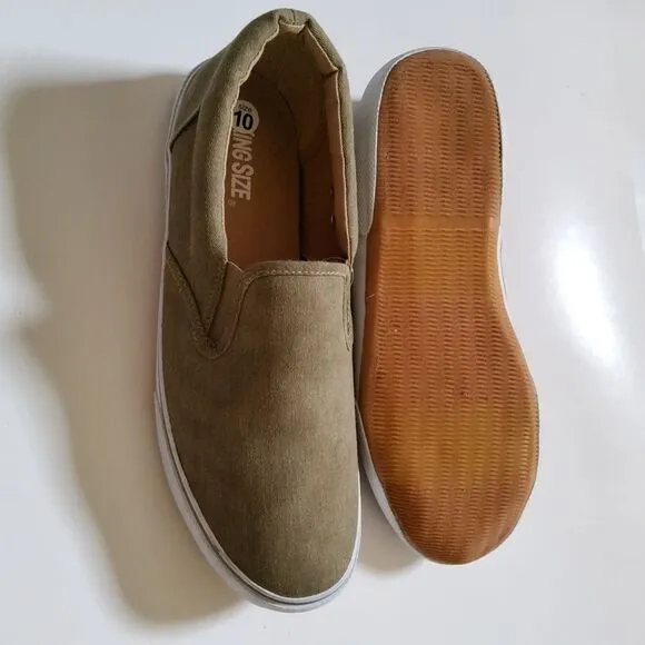 KingSize Slip On Canvas Sneakers Size 10 Grey New