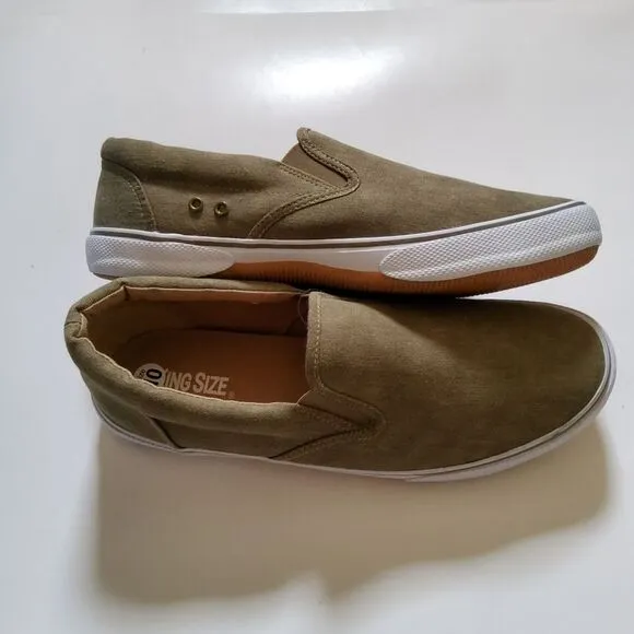KingSize Slip On Canvas Sneakers Size 10 Grey New