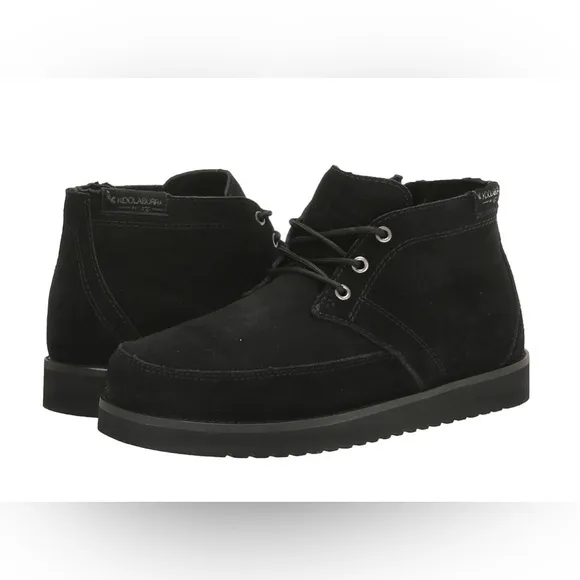 Koolaburra by UGG Asaiah Black lace up faux fur lined rugged sole Boots‎ size 9