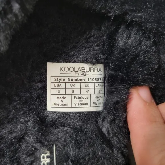 Koolaburra by Ugg Black Faux Fur Slipper Slides
