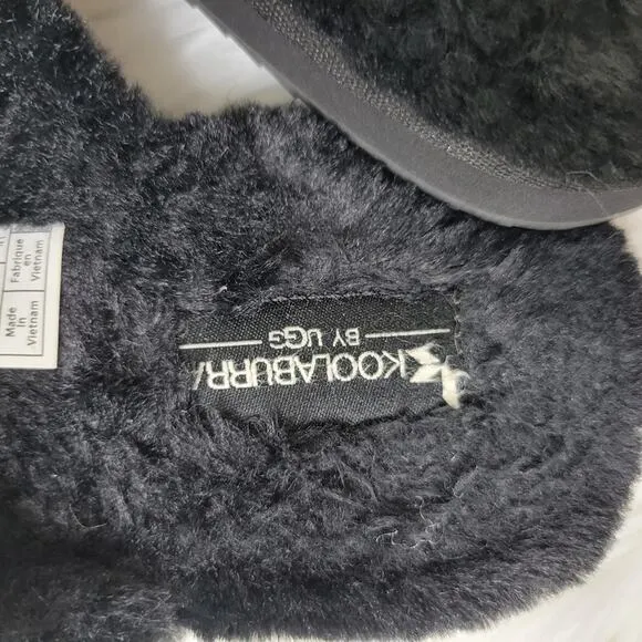 Koolaburra by Ugg Black Faux Fur Slipper Slides