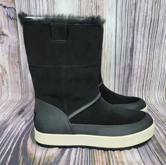 Koolaburra by Ugg Black Tynlee Suede Pull On Waterproof Boots